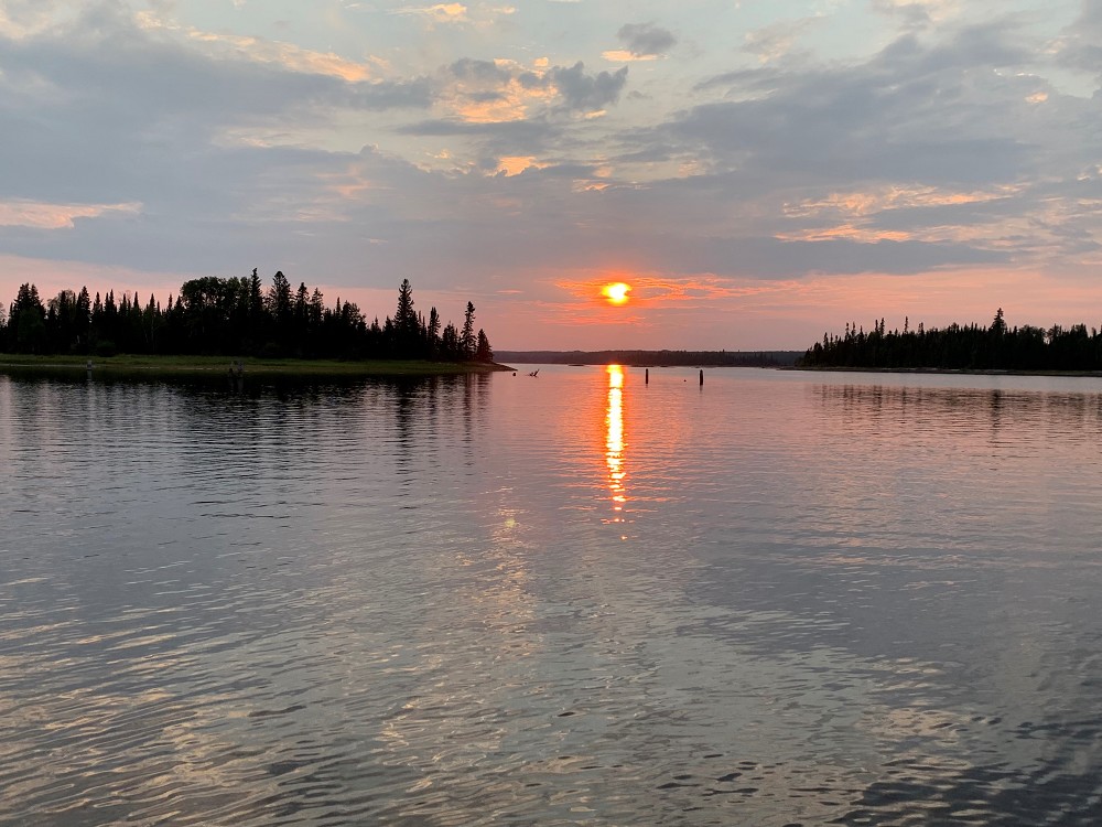Sunrise over lake